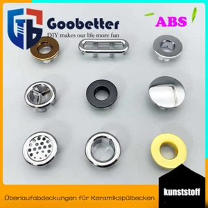Waschbecken Überlaufblende Überlauf Abdeckung Kappe Überlauf Ring Chrome Bad - Picture 1 of 21