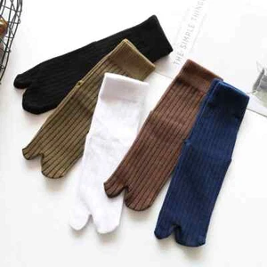 5 Paar/Posten Tabi Socken Herren Baumwolle Herbst Winter dick Mittelschlauch gestreift einfarbig - Bild 1 von 24