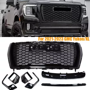 Juego de 7 molduras de capó de parrilla delantera aptas para GMC Yukon/XL Denali 2021-2023 - Imagen 1 de 13
