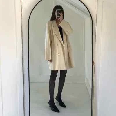 Abrigo Forecaster of Boston Vintage Años 80 Lana Doble Pecho Talla 13/14 Crema Foto 1 de 4