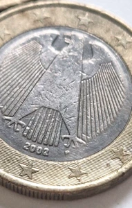 5 pc. 2002 Germany 1 euro coins J, A, D, G and one with letter mint error - Picture 1 of 9