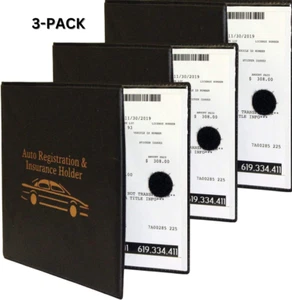 Auto Registration Insurance & ID Card Holder Document Organizer Bundle Of 3-PACK - Picture 1 of 6