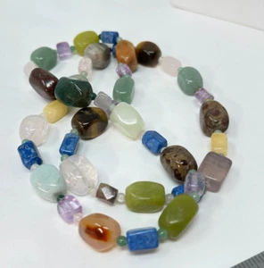 Gorgeous Assorted Gemstone Bead 28" Necklace - Picture 1 of 6