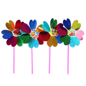 Colorful Sequins Windmill Wind Spinner Home Garden Yard Decoration Kids Toy F-GA