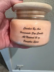 Candles By Ava, Homemade Soy Wax 16 Oz Scented Candle-Pumpkin Spic Scent-2 Wicks - Picture 1 of 1