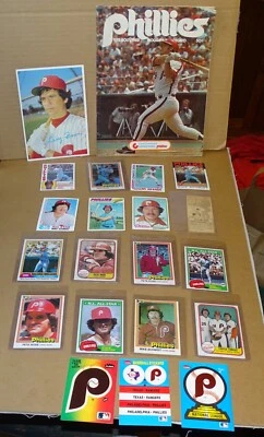 Philadelphia Phillies - 15 Cards (Rose, Schmidt, etc), 1978 Program, Stickers + - Image 1 of 4