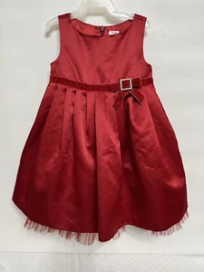 Gymboree Toddler Girls Red Christmas Dress Satin Feel W/Ruffle bottom 18-24mon - Picture 1 of 16