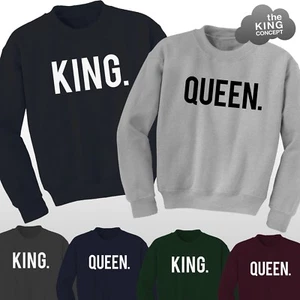 Sudadera Rey y Reina Jerséis Top Él y Suyo A Juego Mejores Amigos Amantes! - Imagen 1 de 1