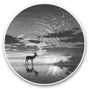 2 x Vinyl Aufkleber 20 cm (BW) - Magischer Hirsch Nachthimmel Fantasy #35965 - Bild 1 von 8
