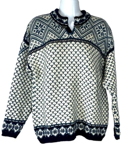 Dale of Norway Women's Blue White 100% Wool Sweater With Clasp Size 12 /Medium - Picture 1 of 12