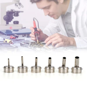 6x Heat Gun Nozzle Hot Air Gun Heat Resisting Nozzles Tips Steel 3/4/5/7/8/10/mm - Picture 1 of 7
