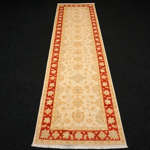 Alfombra oriental Ziegler 303 x 82 cm Zigler corredor beige rojo floral anudada a mano - Imagen 1 de 14