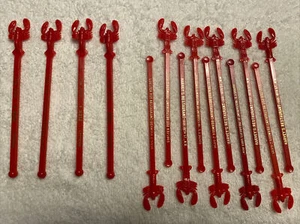 14 Vintage Red Lobster Top Figural Cocktail Swizzle Stir Stick Spir-It USA LOT - Picture 1 of 10