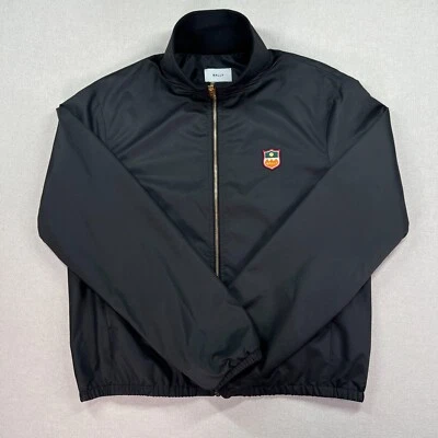 Chaqueta cortavientos Bally para hombre 34/XS negra cremallera completa cuello alto logotipo de escudo de lujo Foto 1 de 4