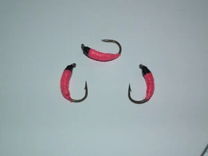 fishing flies---3 pink lead bugs size 10 - Picture 1 of 2