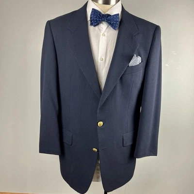 CLASSIC Hickey Freeman Bobby Jones 40S navy blue 100% wool blazer Windsor USA - Image 1 of 4
