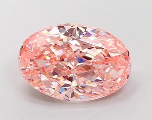 7.53 CT Oval Shape Vivid pink Lab Grown Diamond For Engagement Ring - Picture 1 of 2