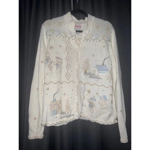 Ugly Christmas Sweater Xmas Cardigan Size Large - Picture 1 of 3