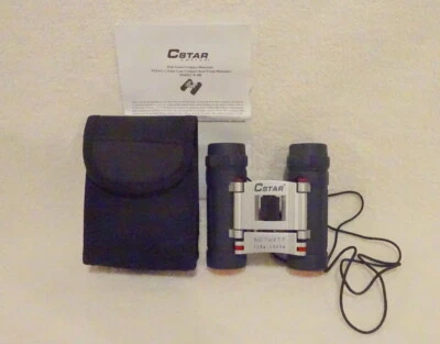 CSTAR 8 x 21 Compact Roof Prism Binoculars-Field 7.3" 128m/1000m-Carry Case MINT - Image 1 of 4
