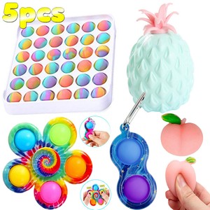 5Pack Fidget Toys Popit Stress Relief ADHD Sensory Bundle Tools Autism Game Set