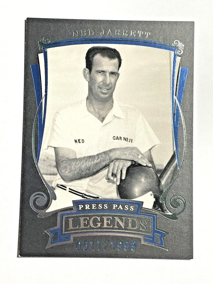 HOF'er NED JARRETT 2006 Press Pass Legends BLUE PARALLEL INSERT #d/1999 Card #B7 - Image 1 of 3
