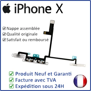 IPHONE X  - NAPPE INTERNE DES BOUTONS VOLUME VIBREUR MUTE ASSEMBLÉE AVEC SUPPORT - Photo 1/4