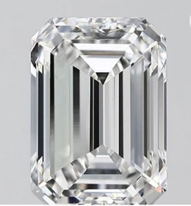 Lab Grown CVD Diamond NON CERTIFIED 1.50 Ct Emerald Cut H color VS2 - Picture 1 of 9
