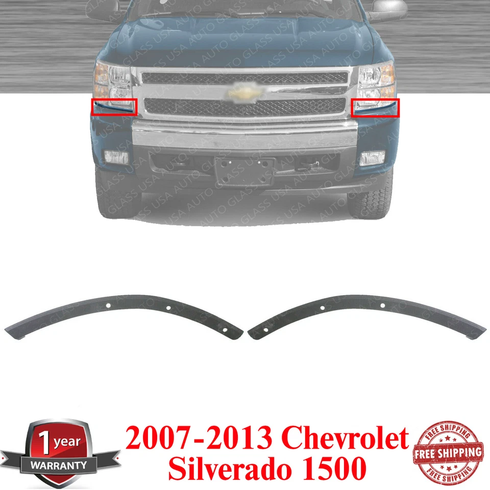 2 Front Bumper Headlight Fillers Primed For 2007-2013 Chevrolet Silverado 1500 - Изображение 1 из 4