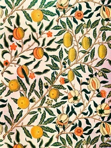 Panel de cerámica de granada mural/mosaico de azulejos - patrón de fruta William Morris - Imagen 1 de 4
