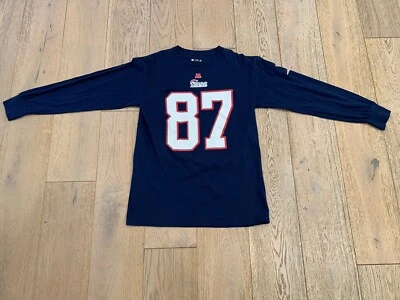 New England Patriots NFL Equipo Ropa Rob Gronkowski Manga Larga Camisa Talla M Foto 1 de 4