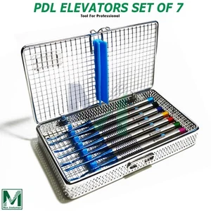 Dental PDL Luxating Root Elevators Set of 7 Precise Periotomes + Cassette - Picture 1 of 3