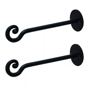 2 Pc Forged Wrought Iron Wall Hooks for Hanging - Wall Mounted Metal Bracket ... - Picture 1 of 6