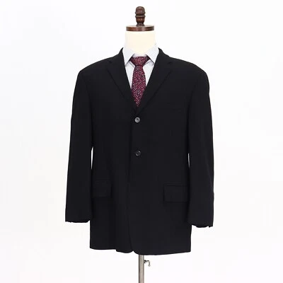 DKNY 40R Black Sport Coat Blazer Jacket Solid 3B Wool - Image 1 of 4