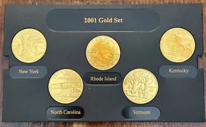 2001 GOLD D 50 STATE COMMEMORATIVE QUARTERS - 5 Coins - No Box & No Case - Picture 1 of 2