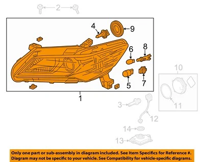 Оригинальные компоненты передних фар головного света HONDA 13-15 ILX 33151TX6A11 - Изображение 1 из 2