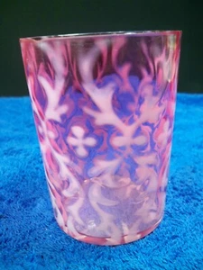 Opalescent Glass Cranberry Spanish Lace Tumbler Victorian Northwood Antique 1890 - Picture 1 of 10