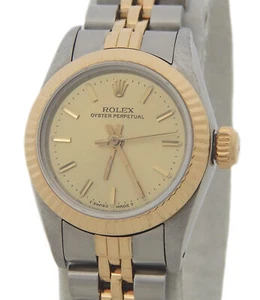 Reloj perpetuo para dama Rolex de dos tonos 18K/SS ostra con esfera de champán 67193 - Imagen 1 de 7