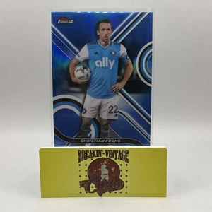 2022 Topps Finest MLS Christian Fuchs Blue Refractor 123/150 Charlotte Soccer - Bild 1 von 4