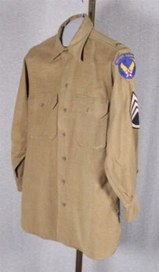 WWII Army Enlisted Man's OD Wool Shirt - S/SGT AAF Training Command - Picture 1 of 8