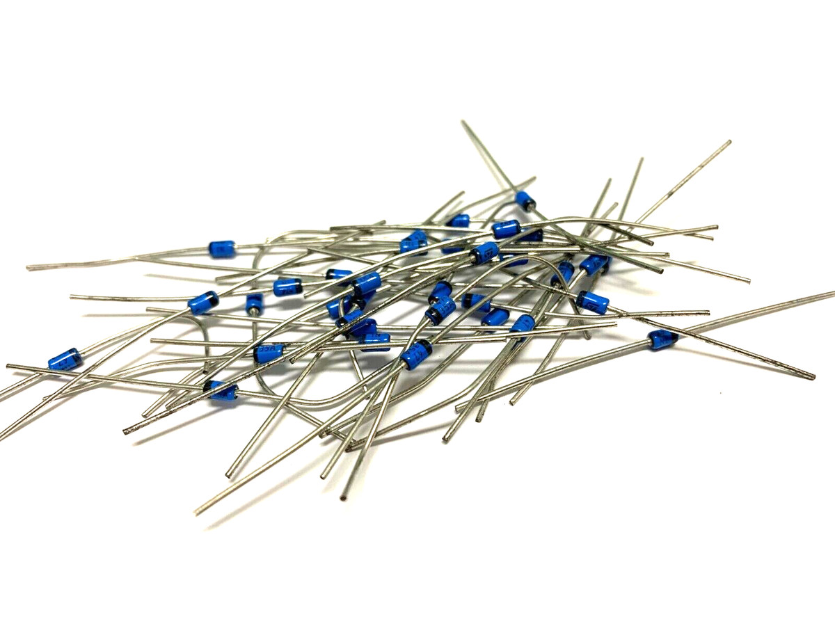 Diodo Zener 2V4 (2.4V) 500mW DO35 (BZX55C2V4) - Pct 500 Peças