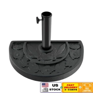 Heavy Duty 20lb Half Round Umbrella Base Stand Patio Balcony Outdoor Use Modern - Picture 1 of 6