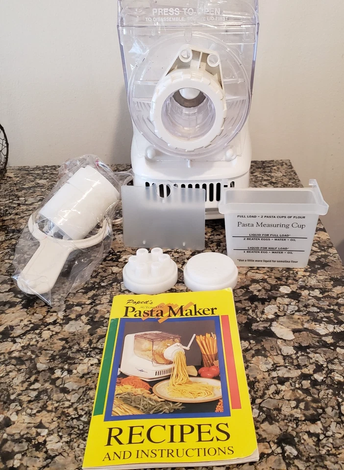 Ronco Popeil Máquina de Pasta Automática P400 con Accesorios Troqueles de Pasta Libro de Recetas Foto 1 de 4