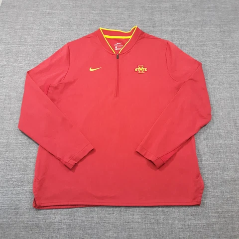 Nike Sweatshirt Iowa State Cyclones Mens Size XL Red 1/4 Zip Pullover Dri-Fit Cover