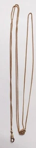 Antica collana catena diapositiva piena d'oro semi perle orologio da tasca cursore GF 25" - Foto 1 di 14