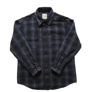 Button-Down Shirt Consensus M Long-Sleeve Gray Plaid Men Flannel - Picture 1 of 8