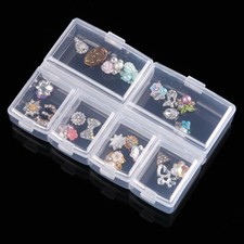 6 Grid Transparent Plastic Bead Jewelry Organizer Box Storage Container Case