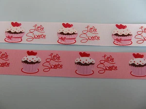 Nastro Grosgrain Little Sweetie Cupcake 7/8" 22mm **DIVERSI COLORI** - Foto 1 di 1