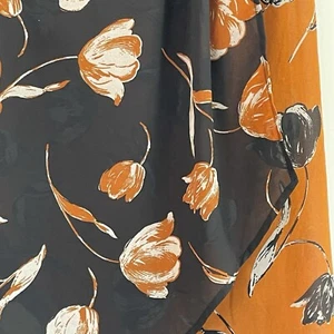 Sienna Sky Boho Skirt Womens S Black Floral Faux Wrap Midi Lined Cottage Prairie - Picture 1 of 10