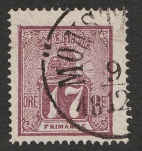 1866 Sweden Sverige Sc# 13 - 17 Ore, Crown Coat of Arms - Used Cv$160 - Picture 1 of 1