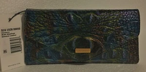 Brahmin Veronica Trifold Envelope Leather Wallet MULTI WESTFIELD Blue NWT NIP - Picture 1 of 11